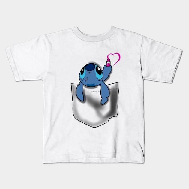 Cute pocket Stitch Kids T-Shirt by OktInk